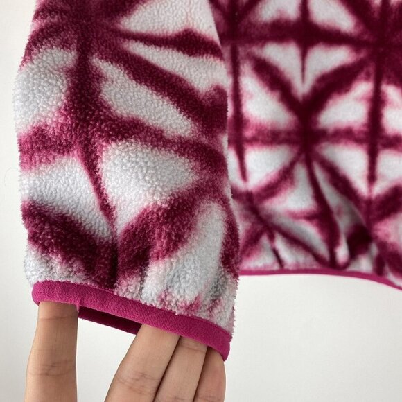 Patagonia Women's Synchilla T Snap Pullover Size S Pink Tie Dye Diamond Jacket - Picture 6 of 10